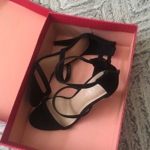 Black open toe heels